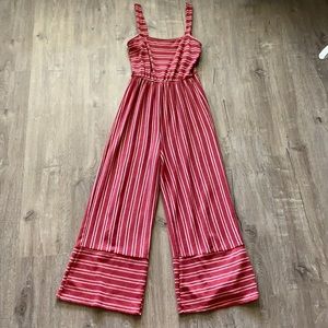 Red striped jumpsuit